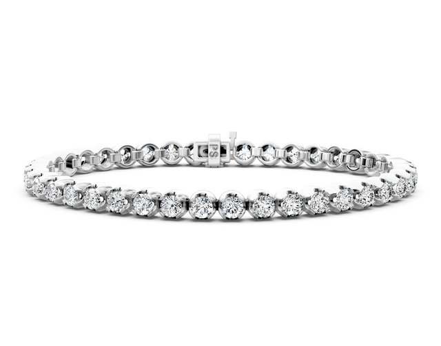 3.50 CT Round Cut Natural Diamonds - Tennis Bracelet