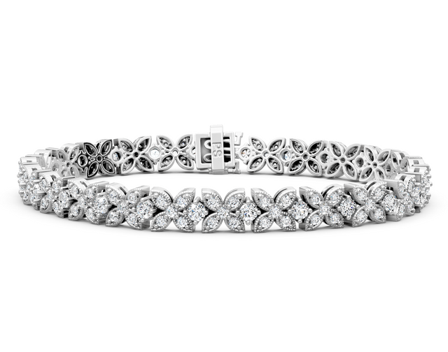 3.20 CT Round Cut Natural Diamonds - Tennis Bracelet