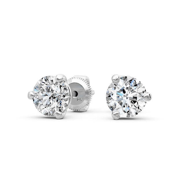 0.60-5.00 CT Round Cut Lab Grown Diamonds - Stud Earrings