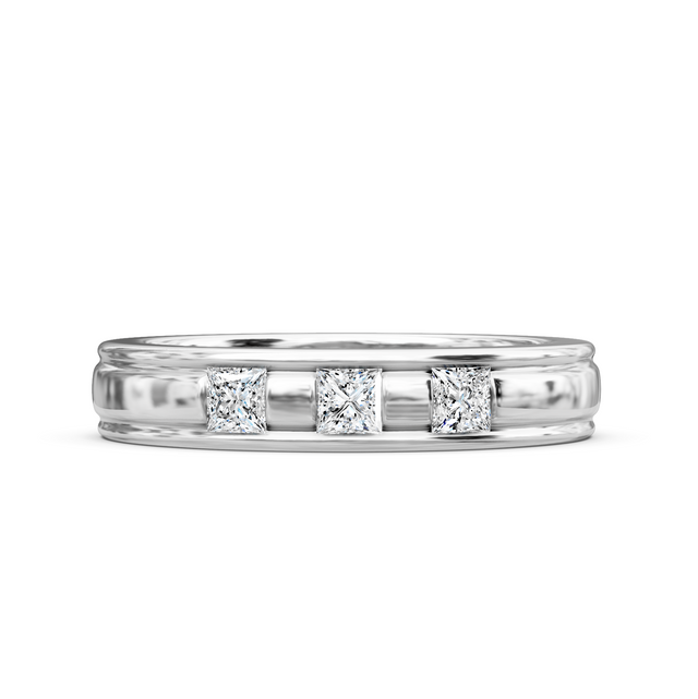 0.40 CT Princess Cut Natural Diamonds - Mens Wedding Bands