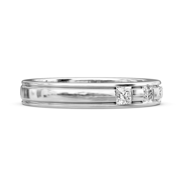 0.25 CT Princess Cut Natural Diamonds - Wedding Band