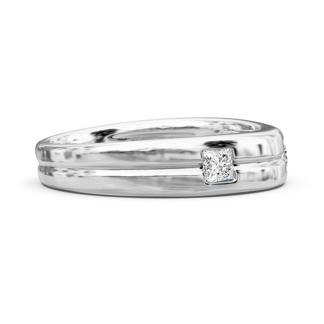 0.75 CT Princess Cut Natural Diamonds - Mens Wedding Bands