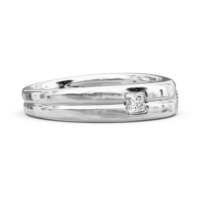 0.45 CT Princess Cut Natural Diamonds - Wedding Band