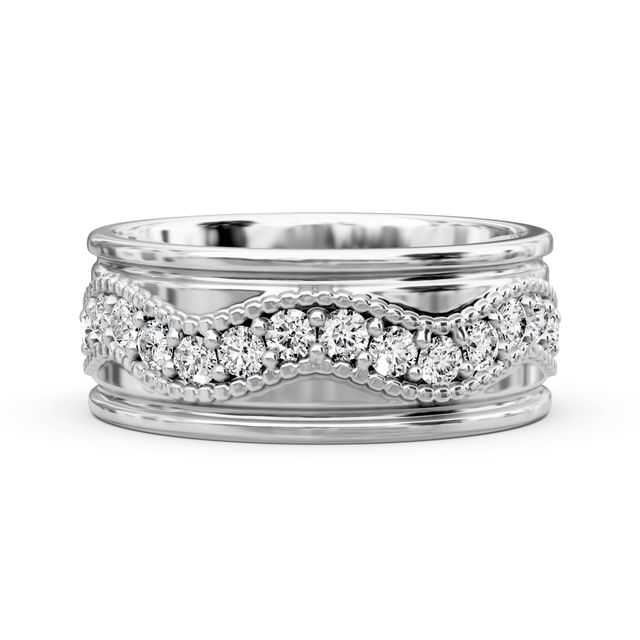 1.00 CT Round Cut Natural Diamonds - Wedding Band