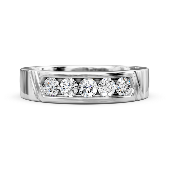 0.60 CT Round Cut Natural Diamonds - Mens Wedding Bands