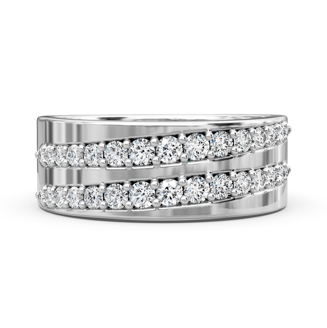 0.80 CT Round Cut Lab Grown Diamonds - Mens Wedding Bands
