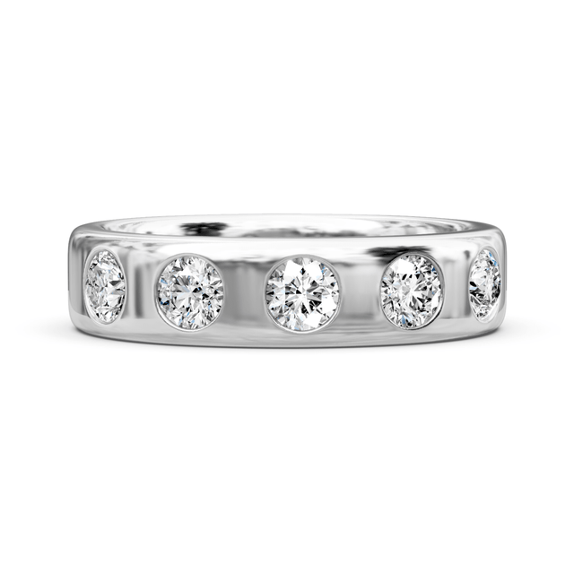0.65 CT Round Cut Natural Diamonds - Wedding Band
