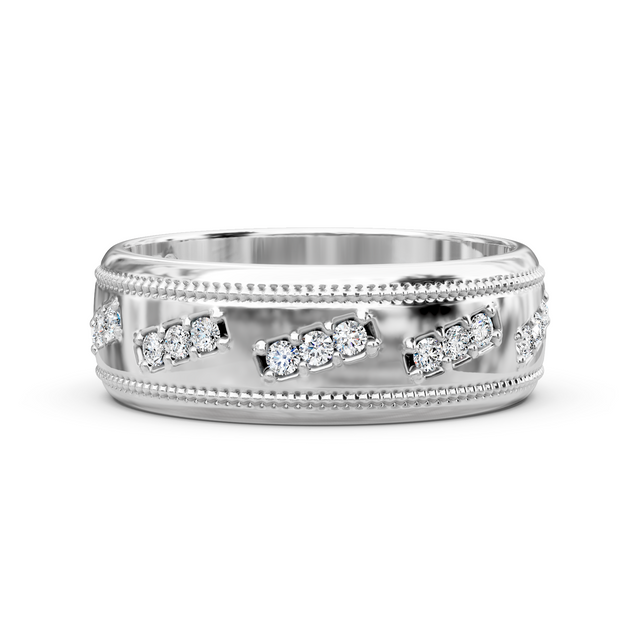 0.45 CT Round Cut Natural Diamonds - Mens Wedding Bands