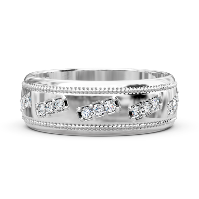 0.45 CT Round Cut Natural Diamonds - Mens Wedding Bands