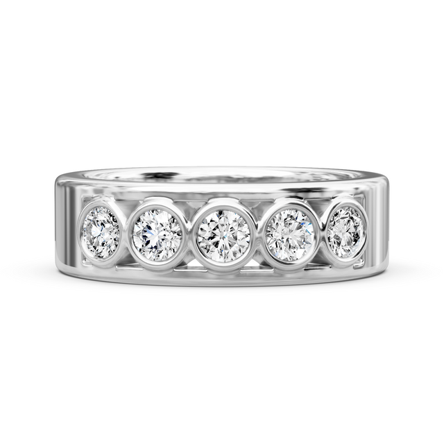 0.65 CT Round Cut Natural Diamonds - Mens Wedding Bands