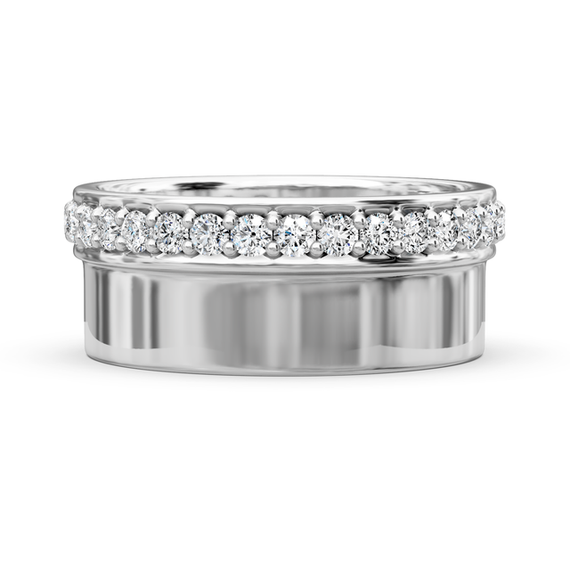 1.00 CT Round Cut Lab Grown Diamonds - Mens Wedding Bands