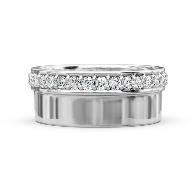 1.00 CT Round Cut Natural Diamonds - Mens Wedding Bands