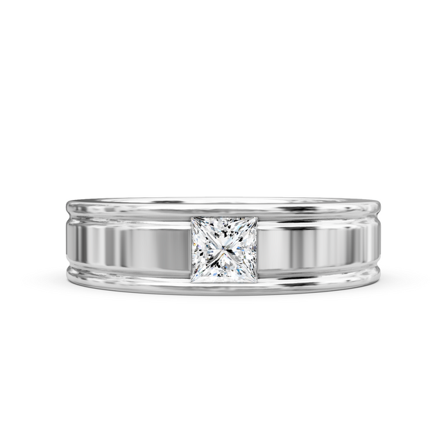 0.65 CT Princess Cut Natural Diamonds - Mens Wedding Bands