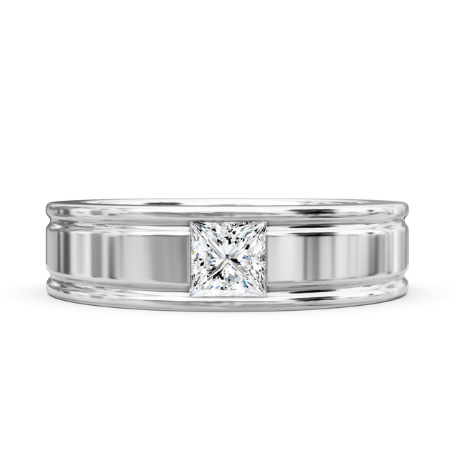 0.65 CT Princess Cut Natural Diamonds - Mens Wedding Bands