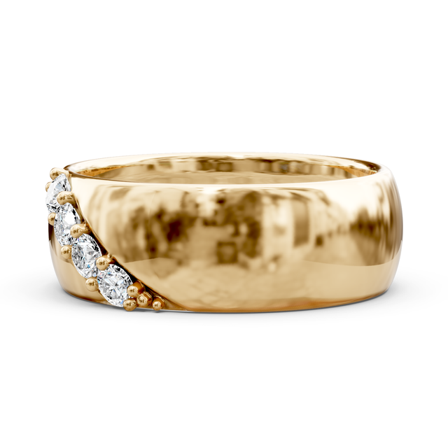0.30 CT Round Cut Natural Diamonds - Mens Wedding Bands