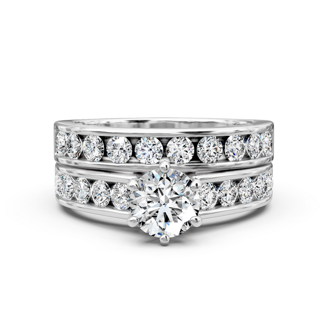 1.95-7.45 CT Princess & Round Cut Lab Grown Diamonds - Bridal Set