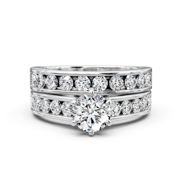 1.80-2.95 CT Princess & Round Cut Natural Diamonds - Bridal Set