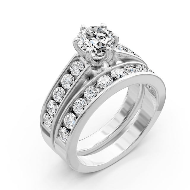 1.80-2.95 CT Princess & Round Cut Natural Diamonds - Bridal Set