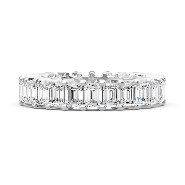 3.00-6.00 CT Emerald Cut Lab Grown Diamonds - Eternity Rings