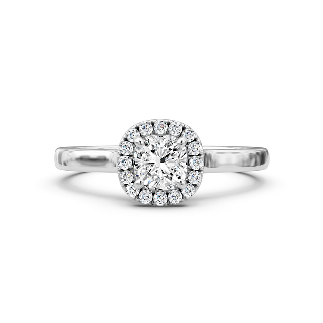 0.60-1.75 CT Cushion & Round Cut Natural Diamonds - Halo Rings