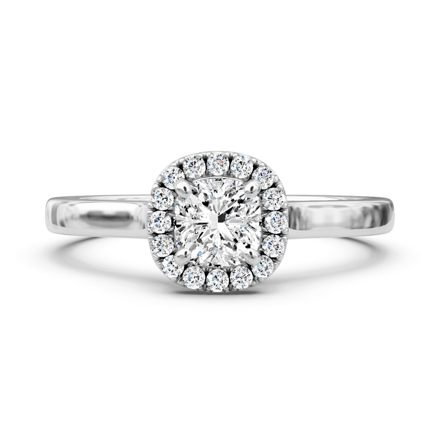 0.60-1.75 CT Cushion & Round Cut Natural Diamonds - Halo Rings