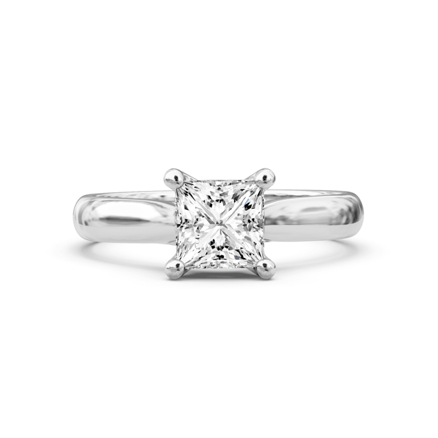 0.50-6.00 CT Princess Cut Lab Grown Diamonds - Solitaire Rings