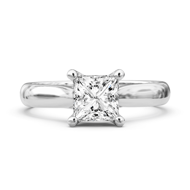 0.35-1.50 CT Princess Cut Natural Diamonds - Solitaire Rings