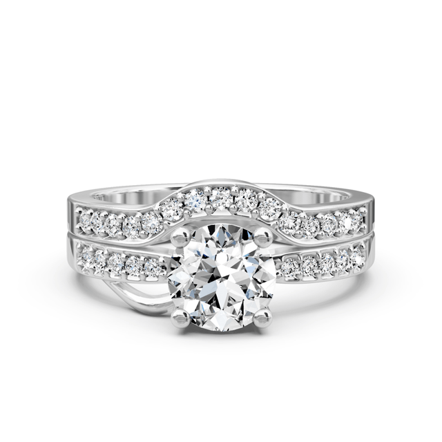 0.75-1.90 CT Round Cut Natural Diamonds - Bridal Set