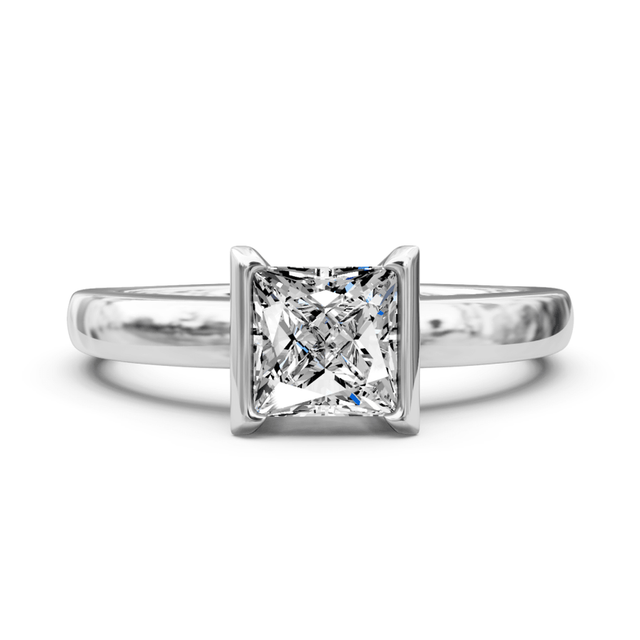 0.35-1.50 CT Princess Cut Natural Diamonds - Solitaire Rings