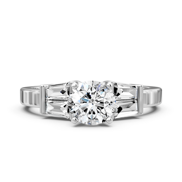 0.90-6.40 CT Round & Taper Cut Lab Grown Diamonds - Engagement Ring