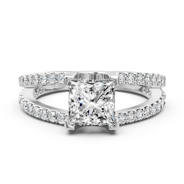 1.00-6.50 CT Princess & Round Cut Lab Grown Diamonds - Engagement Ring