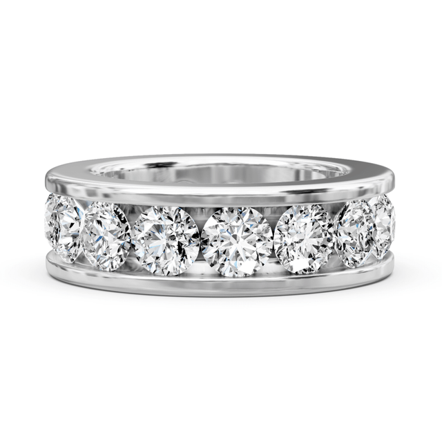 2.00-6.00 CT Round Cut Natural Diamonds - Eternity Rings