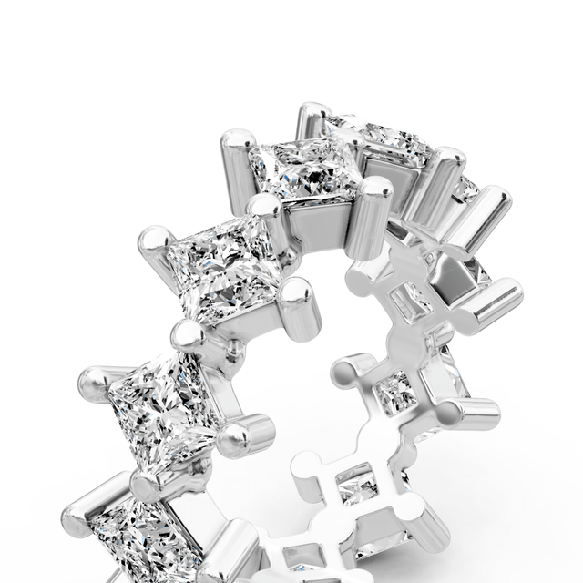 2.00-4.00 CT Princess Cut Natural Diamonds - Eternity Rings