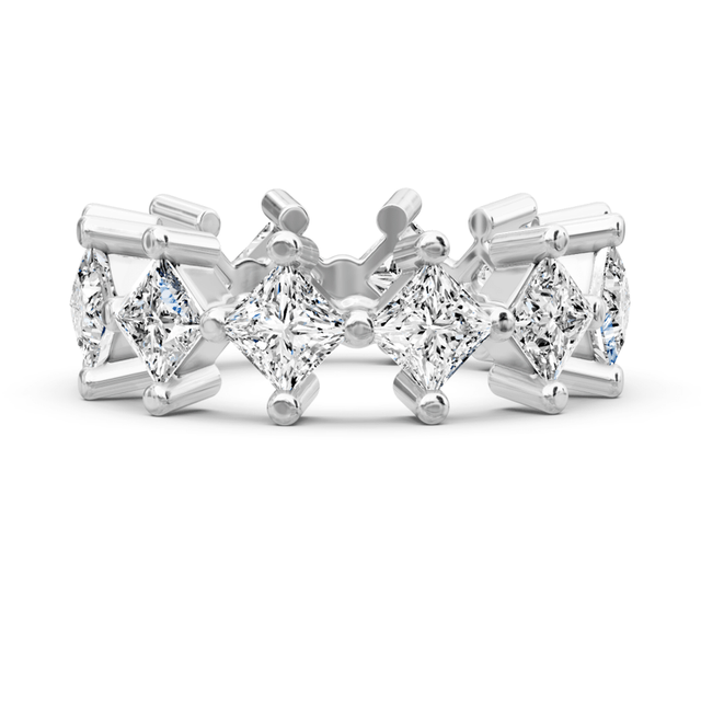 2.00-4.00 CT Princess Cut Natural Diamonds - Eternity Rings