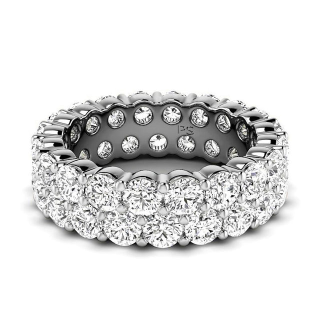 3.00-7.20 CT Round Cut Natural Diamonds - Eternity Rings