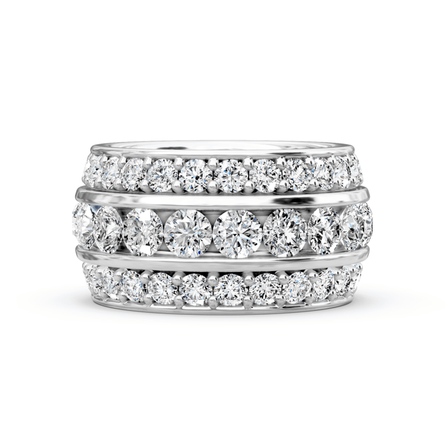 4.00-6.00 CT Round Cut Natural Diamonds - Eternity Rings