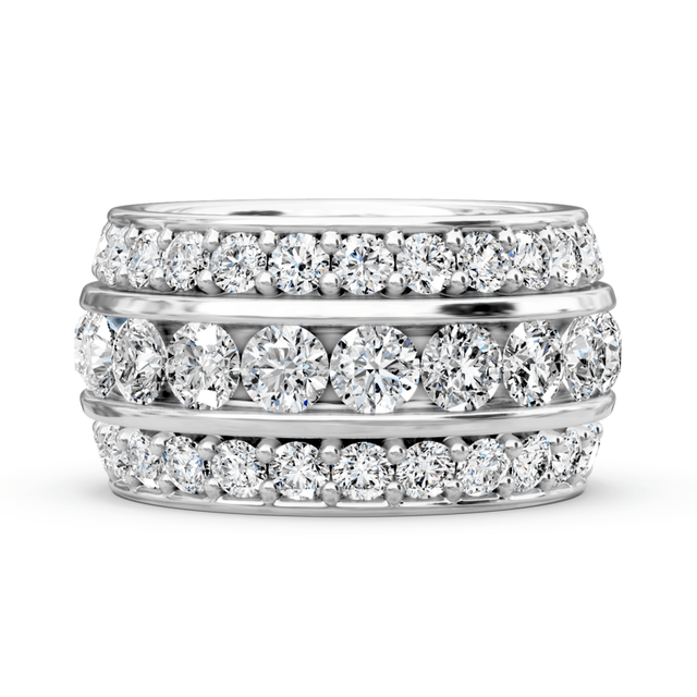 4.00-6.00 CT Round Cut Natural Diamonds - Eternity Rings
