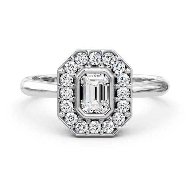0.85-6.35 CT Emerald & Round Cut Lab Grown Diamonds - Engagement Ring