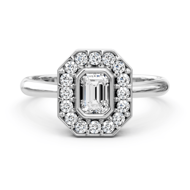 0.70-1.85 CT Emerald & Round Cut Natural Diamonds - Engagement Ring