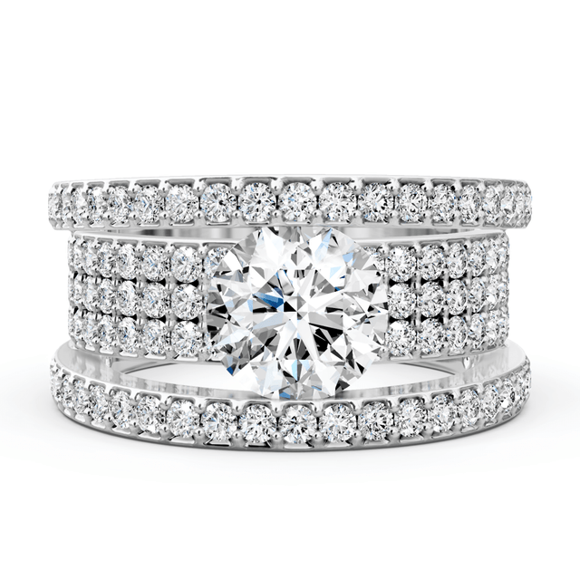 2.15-3.30 CT Round Cut Natural Diamonds - Engagement Ring