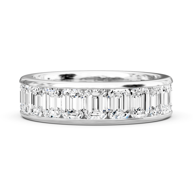 4.00-7.00 CT Emerald Cut Lab Grown Diamonds - Eternity Rings