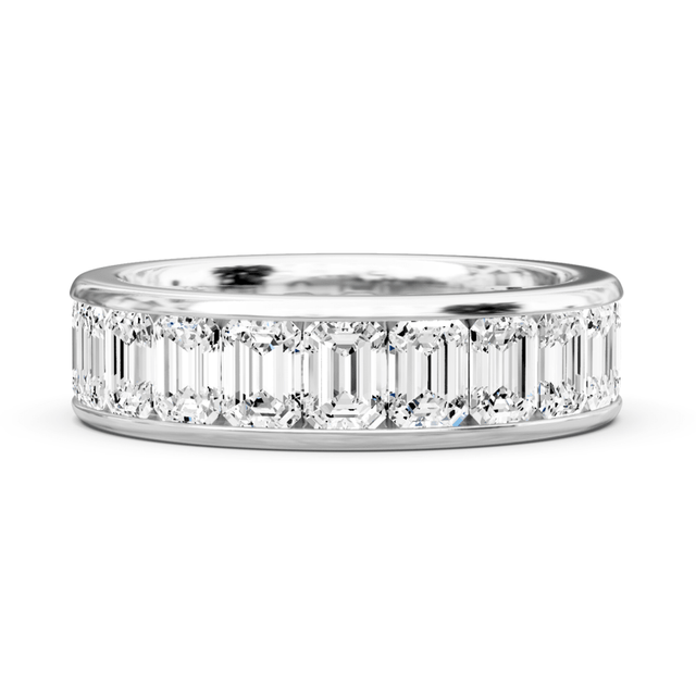4.00-7.00 CT Emerald Cut Natural Diamonds - Eternity Rings
