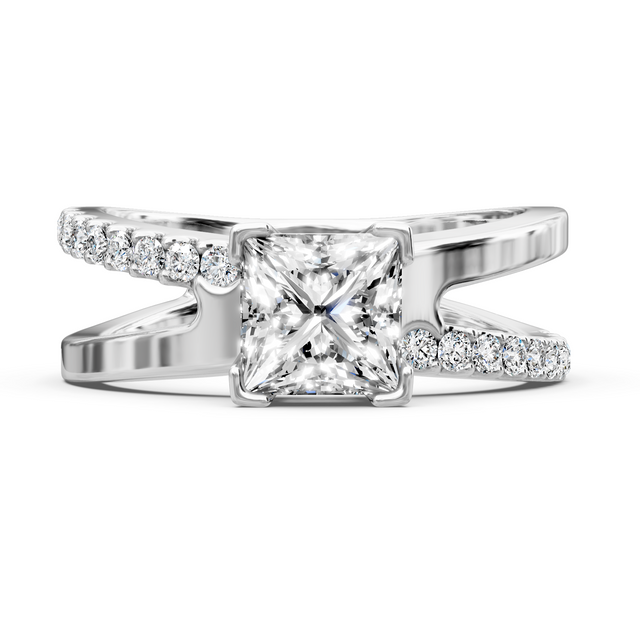 0.75-6.25 CT Princess & Round Cut Lab Grown Diamonds - Engagement Ring