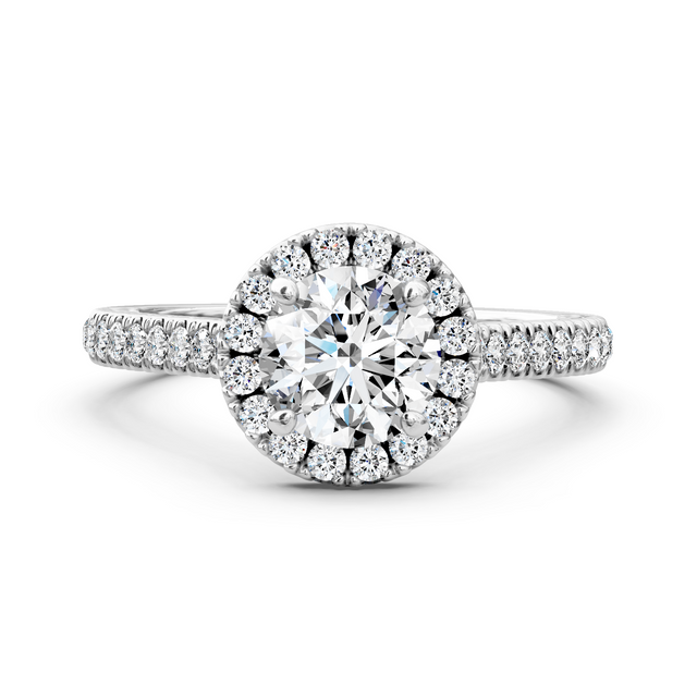 0.95-6.45 CT Round Cut Lab Grown Diamonds - Halo Rings
