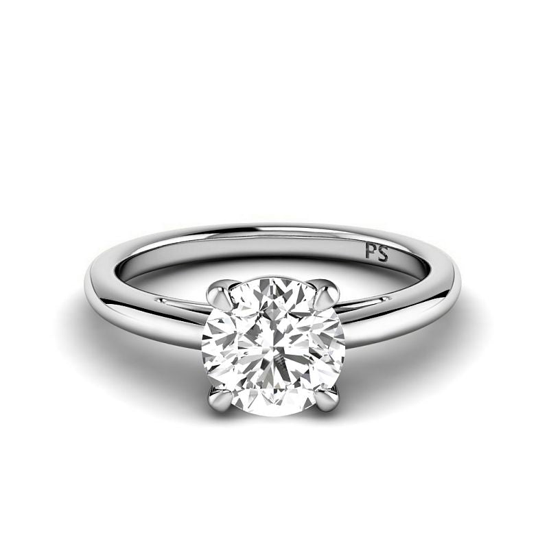 Exceptional 0.35 CT Round Cut Diamonds - Solitaire Ring in 14KT White Gold