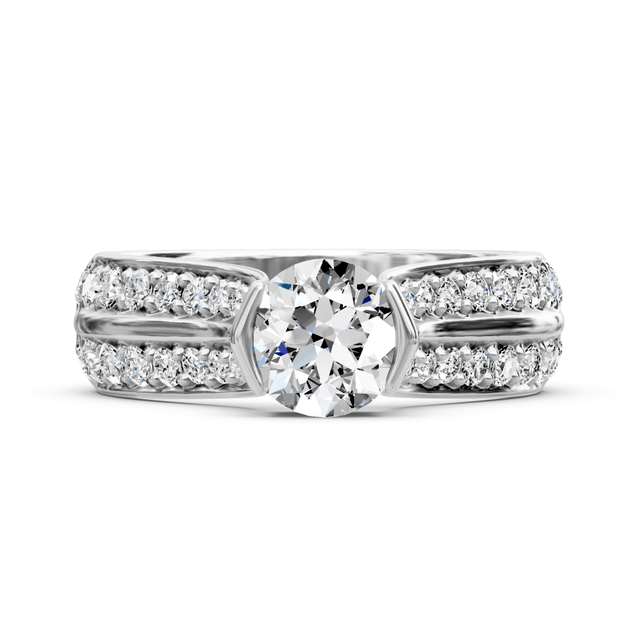 1.00-2.15 CT Round Cut Natural Diamonds - Engagement Ring