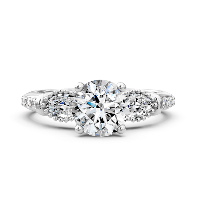 0.95-6.45 CT Marquise & Round Cut Lab Grown Diamonds - Engagement Ring