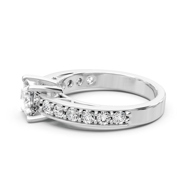 0.85-2.00 CT Princess & Round Cut Natural Diamonds - Engagement Ring