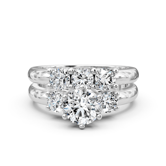 1.50-7.00 CT Round Cut Lab Grown Diamonds - Bridal Set