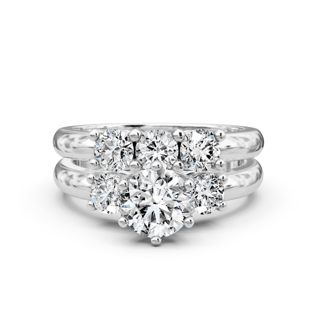1.35-2.50 CT Round Cut Natural Diamonds - Bridal Set